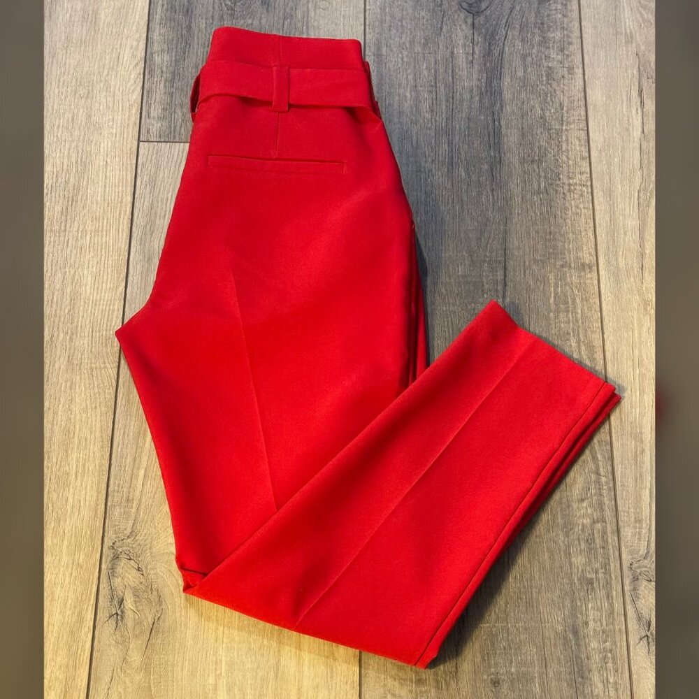 NY&Co High-Waisted Tie Waist Pants Red Size 4